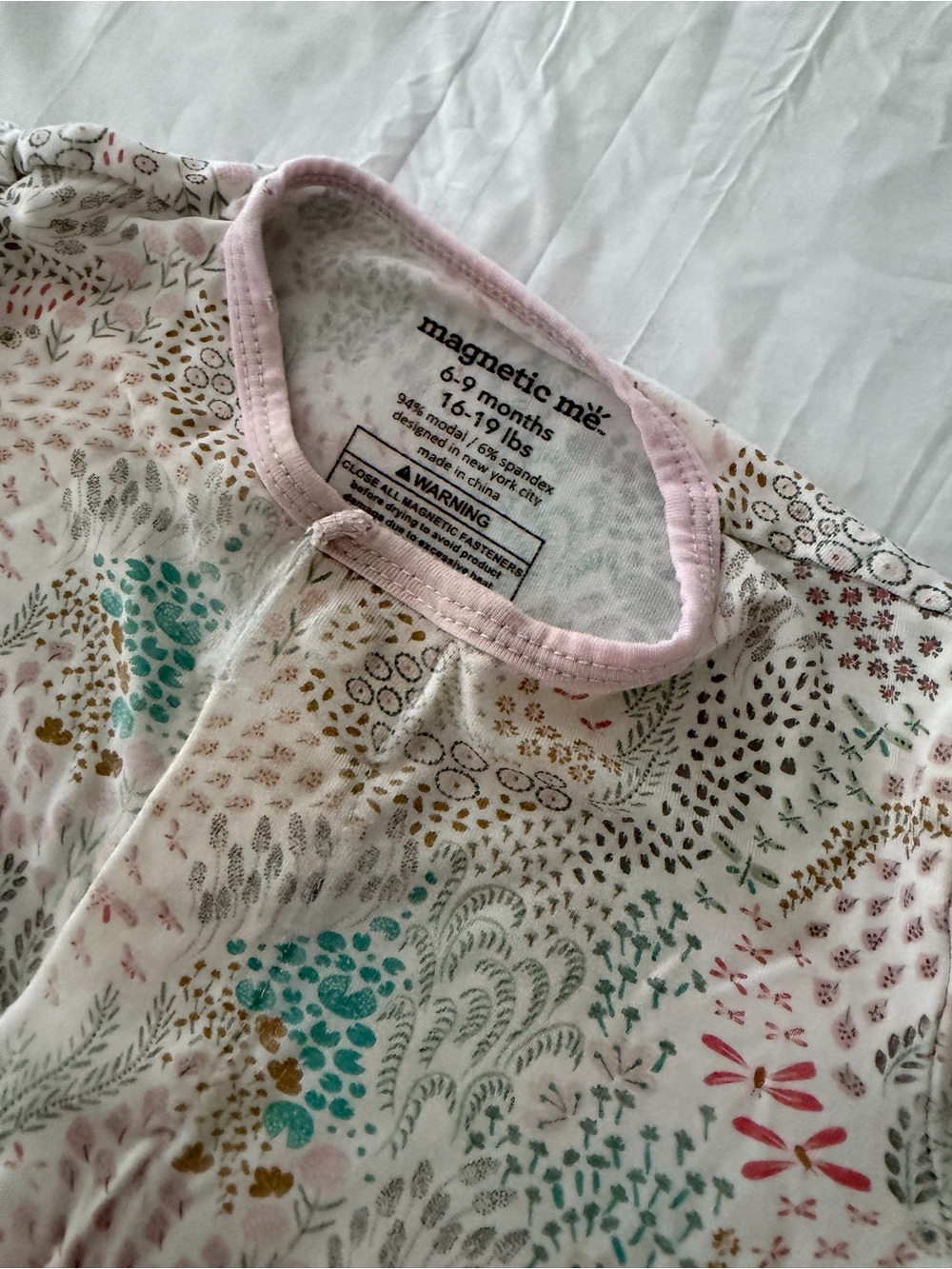 magnetic me Pink Trim Floral Print Kids Pajamas